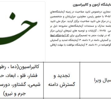 تائید مهام در کمیته اردیبهشت ماه 1405